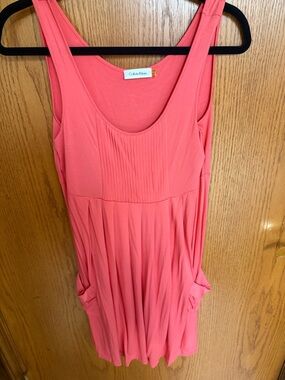 Calvin Klein Coral-Peach Scoop Neck Dress